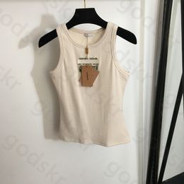 Perles Lettre Débardeur Femmes FashionThin Sans Manches T-shirt Designer Classique Lâche Tricoté Camisole