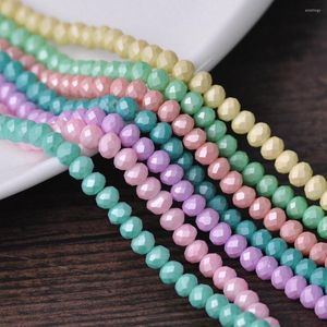Perles Mat Enduit Cristal Verre 6mm Rondelle Facettes Lâche Entretoise Pour La Fabrication De Bijoux DIY