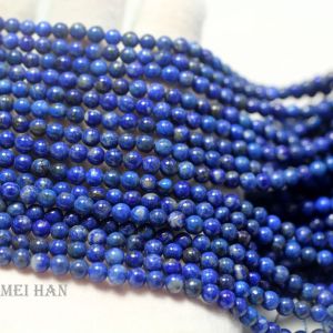 Kralen meihan natuurlijke 4 mm (3 strengen/set) lapis lazuli ronde kralen stenen Europese kralen voor sieraden maken ontwerp mode steen