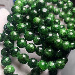 Perles meihan freeshipping naturel aaa vert diopside lisse rond charme pierre gemme pour les bijoux de conception de conception cadeau