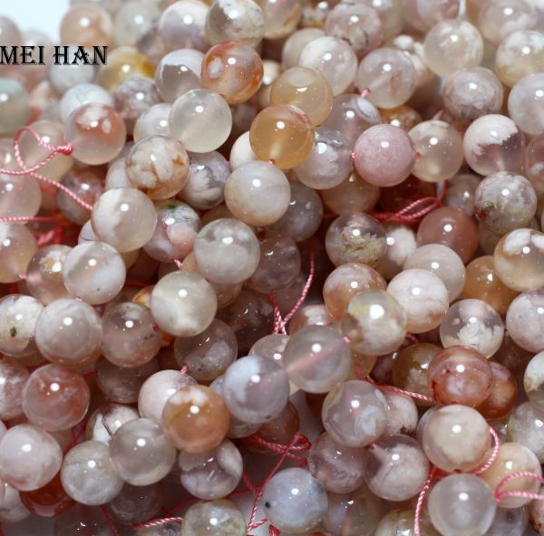 Perles Meihan vente en gros 10mm sakura fleur de cerisier agate perles en vrac breloques mixtes pierres pour la fabrication de bijoux livraison gratuite