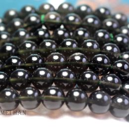 Perles meihan en gros aa naturel cintamani pierre météorite météorite rond rond perles pour les bijoux de conception de la fabrication de bijoux