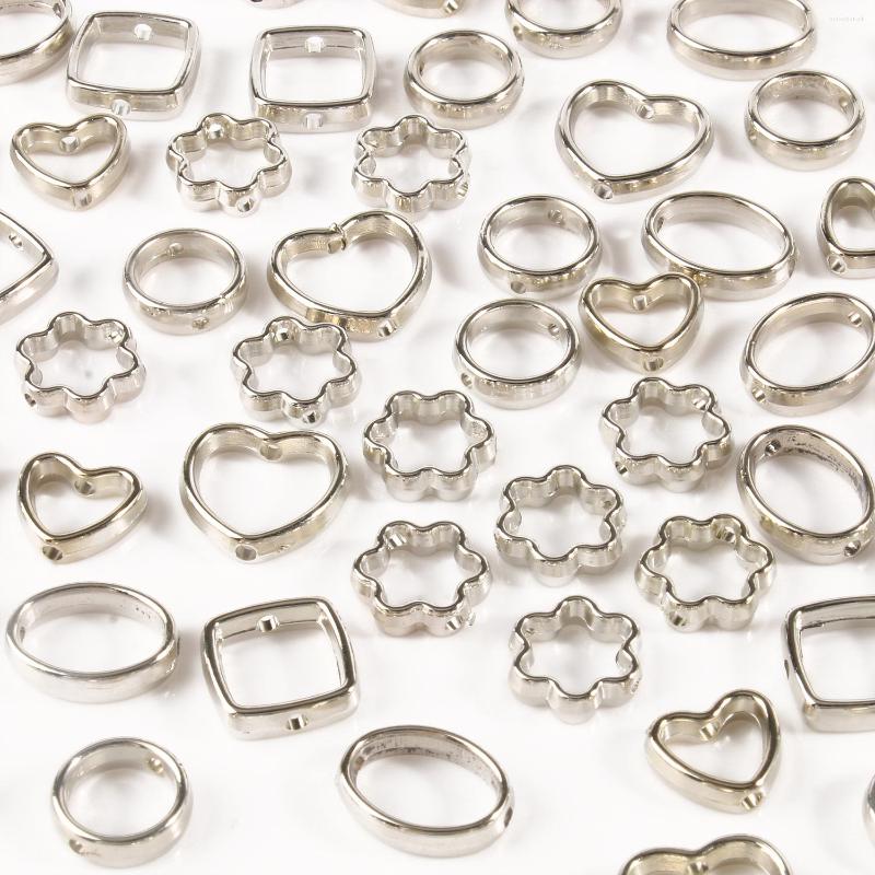 Miçangas mistas banhadas a prata CCB espaçador de sementes de prata miçangas soltas para fabricação de joias DIY colar pulseira acessório atacado