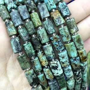 Perles naturelles à facettes africaines Turquoises pierre cylindre entretoise pour bijoux bricolage fabrication Bracelet collier breloques accessoires