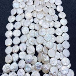 Perline Perle con bottoni di perle d'acqua dolce naturali 1216 mm AA Barocco pezzo piatto con perle rotonde Creazione di gioielli Accessori per collane bracciale fai-da-te