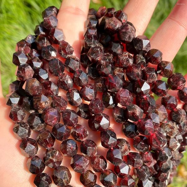 Perles de pierres précieuses naturelles, grenat rouge foncé, à facettes, en vrac, pour la fabrication de bijoux, bracelet à breloques, collier, 6, 8, 10mm, 15 pouces