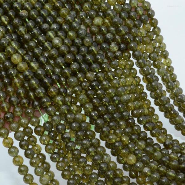 Beads Grossularita verde natural / granate grosular Redónea suelta 6 mm 8 mm