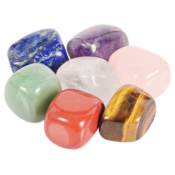 Cuentas de cristales curativos irregulares naturales, 7 piedras preciosas de colores para poner a tierra, equilibrar, calmar, meditar, Yoga, WH0373