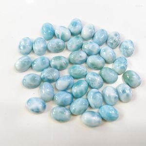 Perles naturelles Larimar Beads6 8mm forme ovale anneau visage Gemstone3pc/lot pierre Semi précieuse fabrication de bijoux accessoire