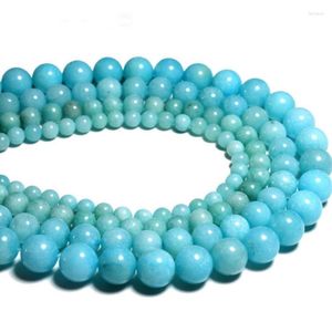 Perles Perle en pierre bleue d'amazonite d'entretoise lâche naturelle pour la fabrication de bijoux