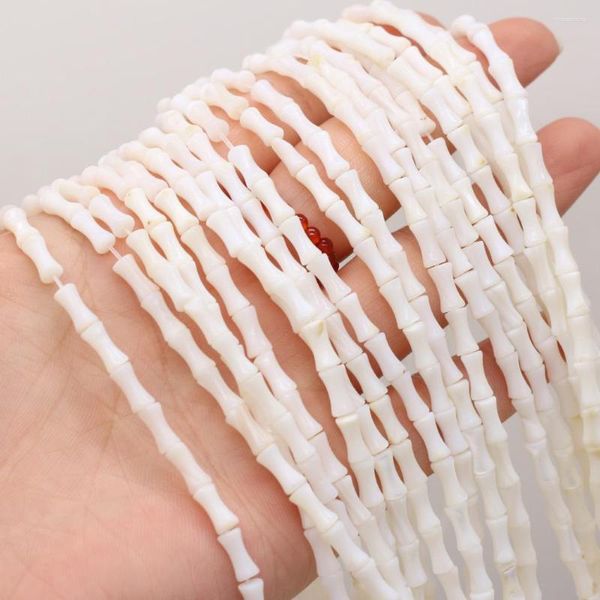 Perles Naturel Nacre Shell Blanc Bambou Joint Vadrouille Lâche Pour BRICOLAGE Charme Collier Bracelet Fabrication de Bijoux Cadeau