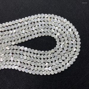 Perles Coquille de mer naturelle Nacre Blanche en forme de coeur Charme à bricoler soi-même Fabrication de bijoux Collier lâche Bracelet Boucles d'oreilles 6mm