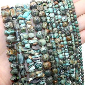 Perles pierre naturelle afrique Turquoises cylindre rond Rondelle entretoise pour la fabrication de bijoux Bracelet à bricoler soi-même boucles d'oreilles accessoires