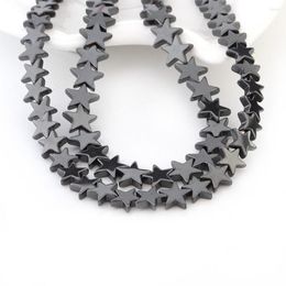 Perles Pierre Naturelle Noir Étoile à Cinq Branches Hématite Légèrement Espacée À La Mode Pour Bijoux Bracelet Faire DIY