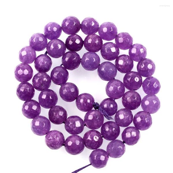 Perles pierre naturelle coupe Surface marbre violet en vrac pour la fabrication de bijoux couture bracelet à bricoler soi-même brin 4-12 MM