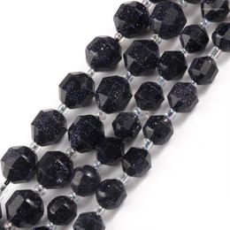 Kralen natuursteen gefacetteerde blauwe zandsteen oiive vorm los voor sieraden diy maken armband accessoires 8 10 mm 15 ''