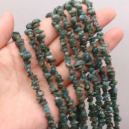 Cuentas de piedra Natural, forma Irregular, verde oscuro, ágata de la India, grava de cristal para fabricación de joyería, pulsera DIY, accesorios para collar