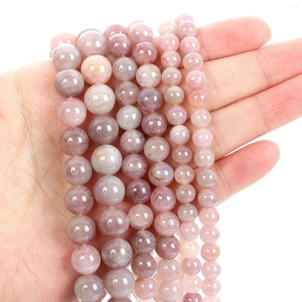 Perles en pierre naturelle opale rose, rondes, amples, pour la fabrication de bijoux, Bracelet, couture, bricolage, 4-12 MM