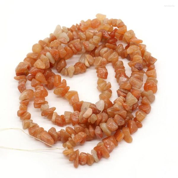 Perles Pierre Naturelle Rouge Aventurine 5-8mm Irrégulier Exquis Gravier Perlé Pour La Fabrication De Bijoux DIY Collier Bracelet Accessoires