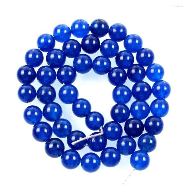Perles pierre naturelle bleu Royal marbre Transparent en vrac pour la fabrication de bijoux couture bracelet à bricoler soi-même brin 4-12 MM