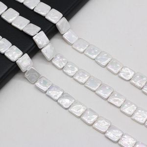 Perles naturel blanc carré coquille brin bricolage pour collier Bracelet accessoires fabrication de bijoux femmes cadeaux taille 12mm