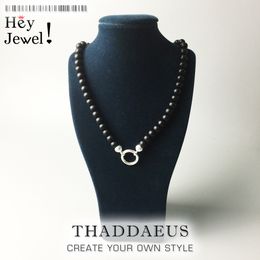 Collar de cuentas de obsidiana, joyería de moda de hilo nuevo, estilo europeo, bisutería rebelde, regalo para hombres, mujeres, amigos Q0127