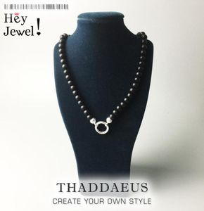 Kralen ketting obsidiaan, gloednieuwe streng mode -sieraden Europa stijl bijoux cadeau voor mannen vrouwen vriend Q0127568761