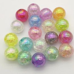 Perles Nouvelles arrivages!12 mm / 16 mm / 20 mm épais acryliques clairs ab crack perles, perles épais colorées pour collier de bijoux fait à la main
