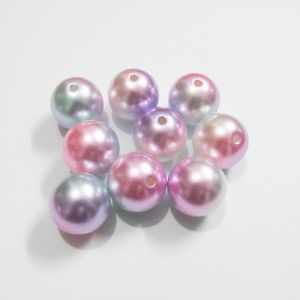 Cuentas más nuevas de 20mm/12mm/10mm/8mm/6mm rosa claro/azul/púrpura colorido/confeti acrílico cuentas de perlas de imitación