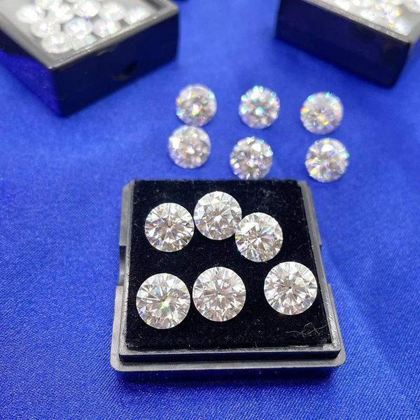 Cuentas Otros 1-5 quilates D Color VVS1 Ronda Moissanite Piedra suelta Pasar Diamante Con Gra Para DIY Fabricación de joyas Anillo Pendientes CollarOtros