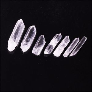 Perles Autres 1 pièce Colonne de cristal naturel Quartz clair Pierres précieuses brutes Mine originale Points blancs Baguette terminée Spécimen Druzy