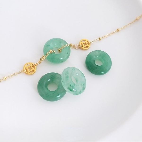 Cuentas Otros Donut africano natural Jade Diy Joyería Colgante Accesorios Piedra Joyería Fabricación SuministrosOtros