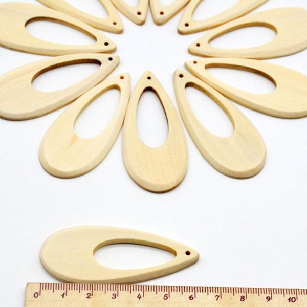 Cuentas Otros pendientes de madera natural Forma de gota poligonal Perno Poste para la oreja Clavos Almohadilla plana Base Postes Accesorios de joyería DIY Fabricaciones