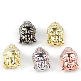 Perles Autre Tête de bouddha à deux faces Pendentif Entretoise en cuivre Micro Pave CZ Charmes Fabrication de bijoux en vrac Bracelet DIY RésultatsAutre