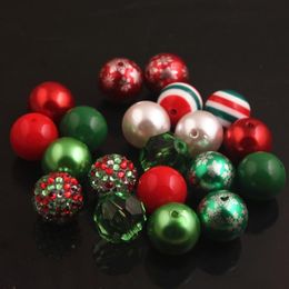 Kralen OYKZA RB016 20mm Kerst Kleur Mix Stijl Acryl Kralen 50 stuks Veel Kralen voor Bubblegum Dikke kralen Ketting Sieraden