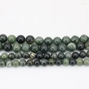 Perles jolies veines naturelles vertes Agates pierre ronde cornaline en vrac 6mm 8mm 10mm breloques bijoux à bricoler soi-même entretoises résultats 15 