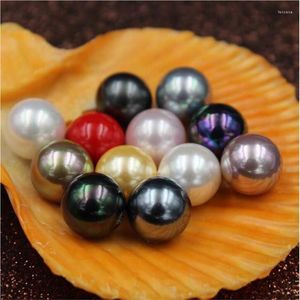 Cuentas de concha Real, perlas naturales de 4/6/8/10/12mm, redondas, blancas, moradas, sueltas para fabricación de joyería, collar de pulsera Diy de 15