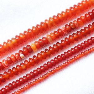 Perles Red Agates Rondelle Perles lâches 15 