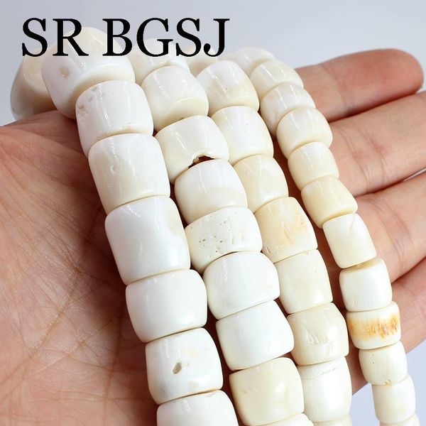 Cuentas envío gratis Rondelle columna Natural grande Coral blanco joyería collar pulseras DIY hacer cuentas sueltas 15