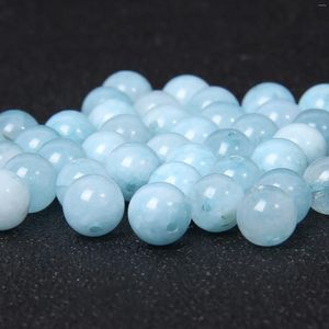Perles rondes aigue-marine Jades 4mm 6mm 8mm 10mm 12mm Quartz naturel en vrac pour la fabrication de bijoux fournitures breloques à assembler soi-même