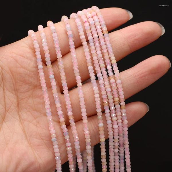 Perles vente produit pierre naturelle semi-précieuse à facettes Morganite perle faisant collier à faire soi-même Bracelet taille 3x2mm cadeau