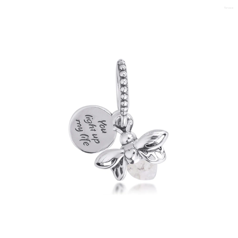 Boncuklar Gümüş 925 Sterling Karanlık Firefly Dangle Cazibesi Cazibesi Fit Bilezikler Kolye DIY Kadınlar Hediye 2023 Bahar 021380