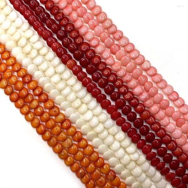 Perles Synthétique Corail Graine Rouge Orange En Forme De Disque Pour Faire Des Colliers DIY Exquis Bijoux Artisanat Fournitures 3x6mm 4x8mm