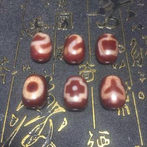 Perles Tibet DZI Agate 15 20mm feu rouge pour Grain foncé crochet d'argent Bodhi Lotus verseau croix bouddha hommes femmes bijoux bricolage