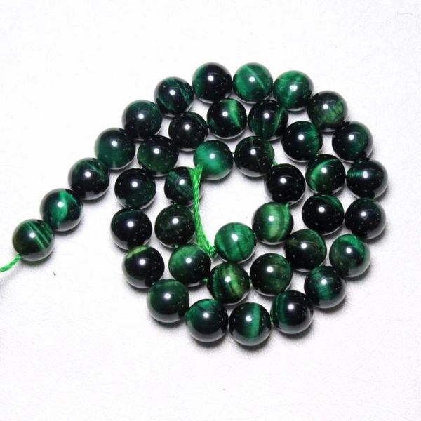 Cuentas de ojo de tigre verde superior, piedra semipreciosa Natural redonda para fabricación de joyas, pulsera DIY de 6/8/10/12mm, hilo de collar de 15''