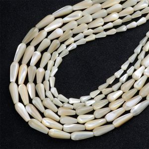 Perles blanc goutte d'eau forme nacre naturelle coquille poinçon en vrac pour Bracelet à bricoler soi-même collier fabrication de bijoux 6/7/8mm