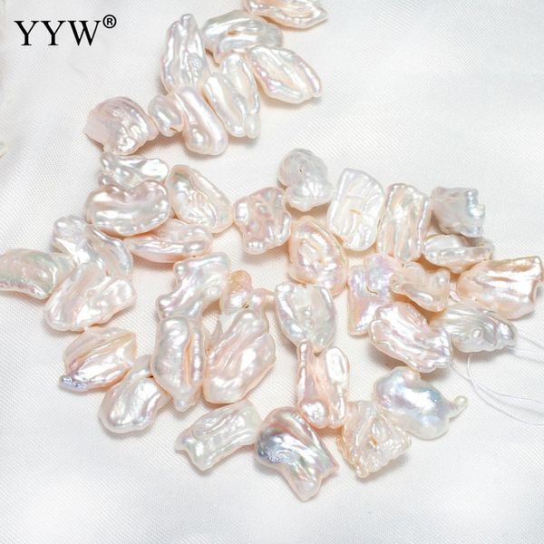 Venta al por mayor de cuentas de perlas Biwa sueltas de agua dulce de 1118mm, collar para hacer joyas Diy, perlas cultivadas blancas naturales, elevación de boda