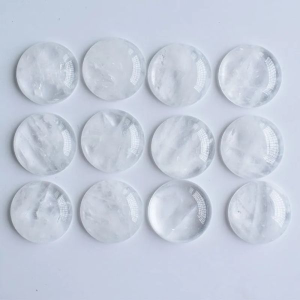 Cuentas al por mayor 20pcs/lote buena calidad de cristal blanco natural cuentas de cabujón de 25 mm para accesorios de joyería que realizan envío gratis