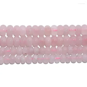 Perles en gros 6 8 MM pierre naturelle Rose Quartz cristaux entretoise Rondelle pour la fabrication de bijoux bracelet à bricoler soi-même collier matériel