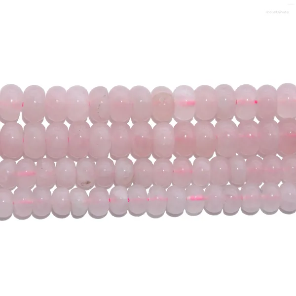 Perles en gros 6 8 MM pierre naturelle Rose Quartz cristaux entretoise Rondelle pour la fabrication de bijoux bracelet à bricoler soi-même collier matériel